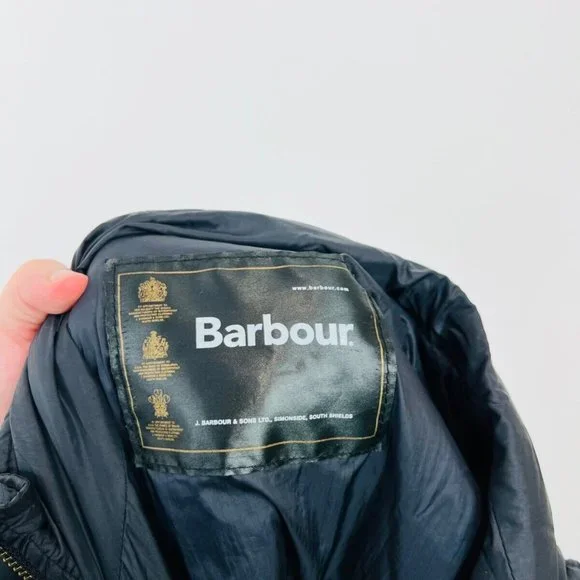 Barbour Vintage Navy Quilted Utility Style Pocket Sleeveless Jacket UK S - Picture 8 of 9